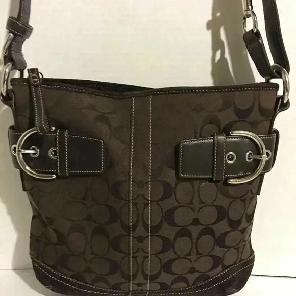 Coach brown signature fabric print canvas/ leather - Picture 7 of 8